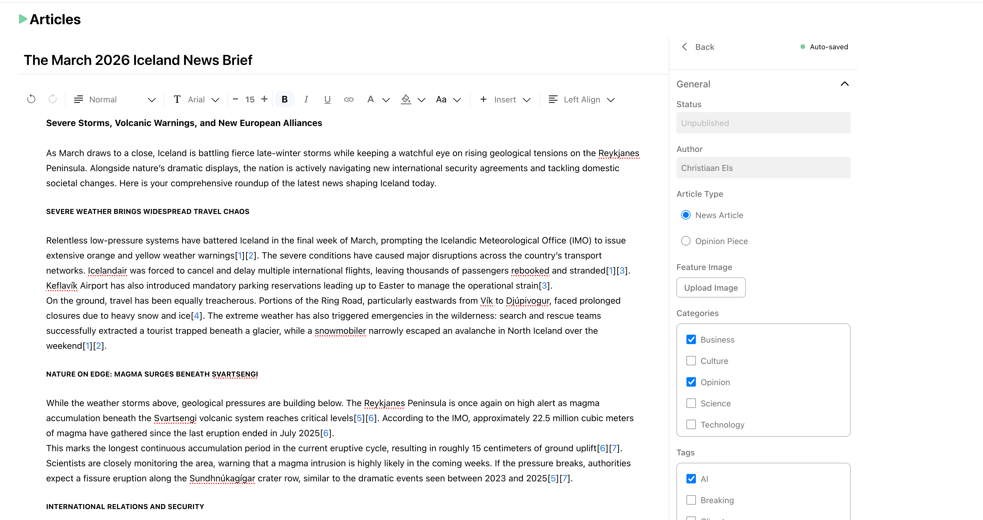 Write and publish with a powerful editor