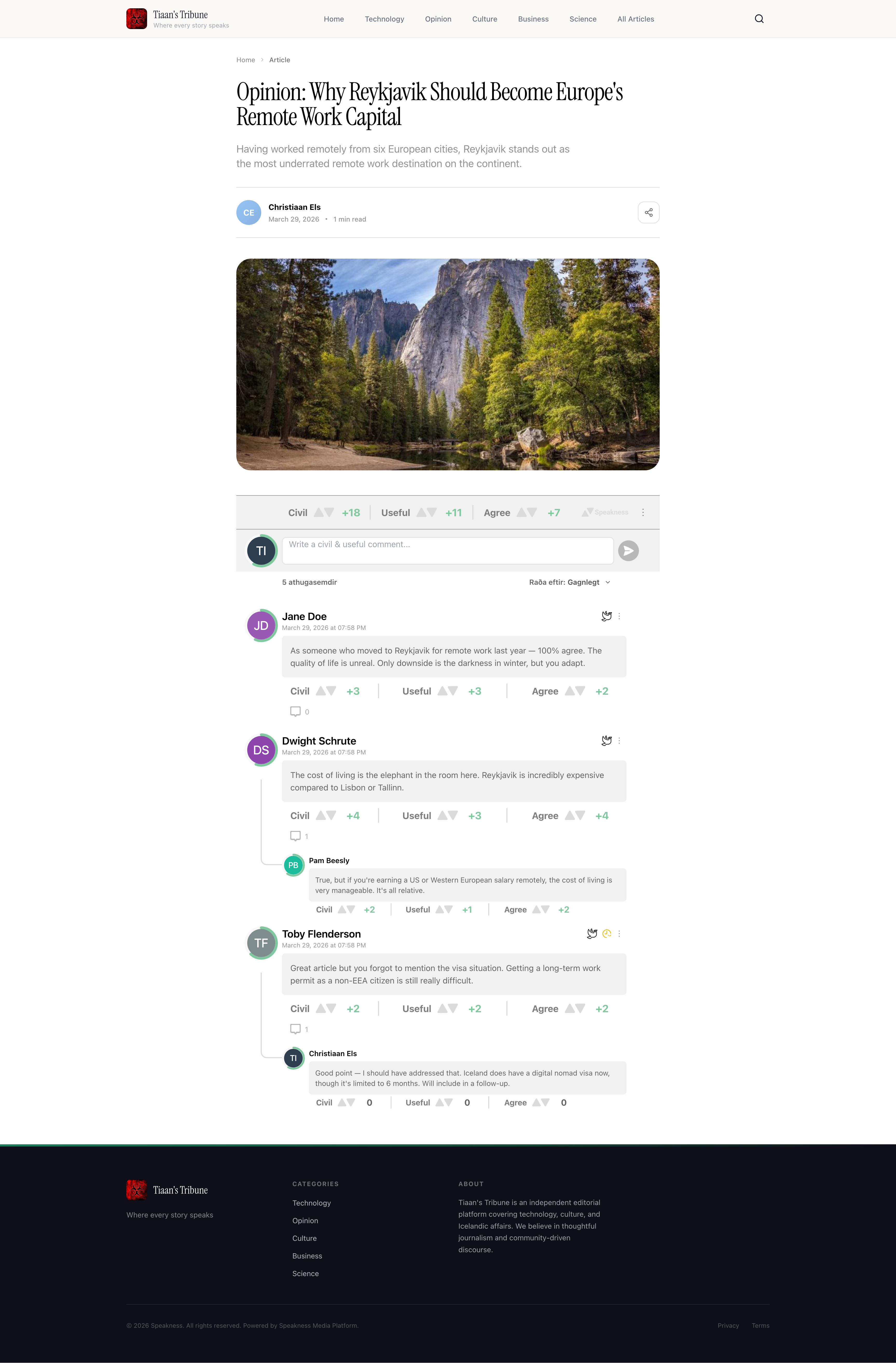 Beautiful article pages